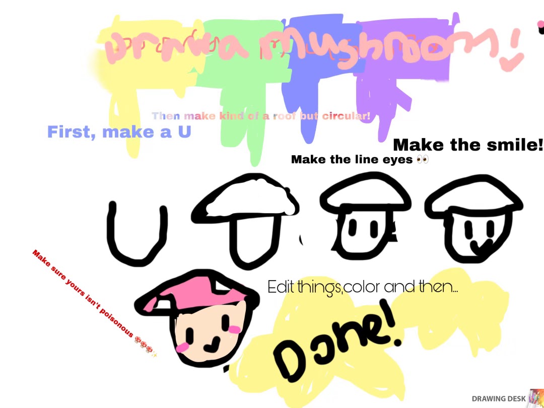 How to draw a mushroom guide